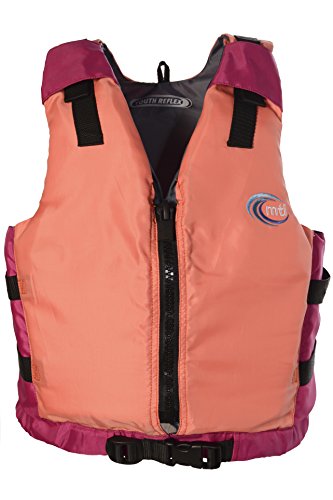 商品mti adventurewear youth girls reflex pfd life jacket, coral